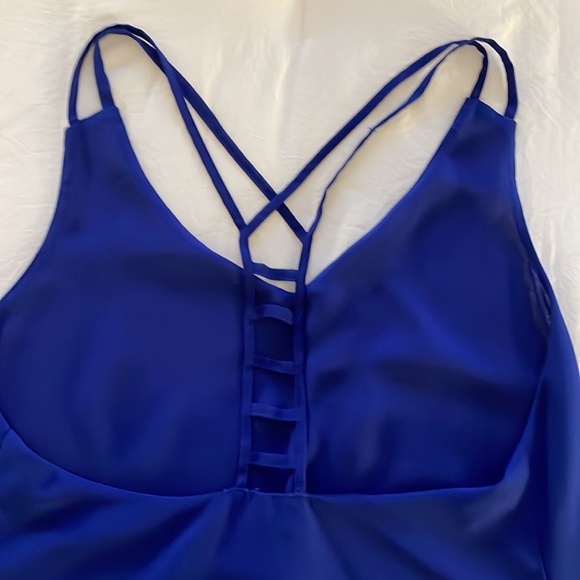 EUC Royal Blue tank top with ladder back detail - Picture 3 of 4
